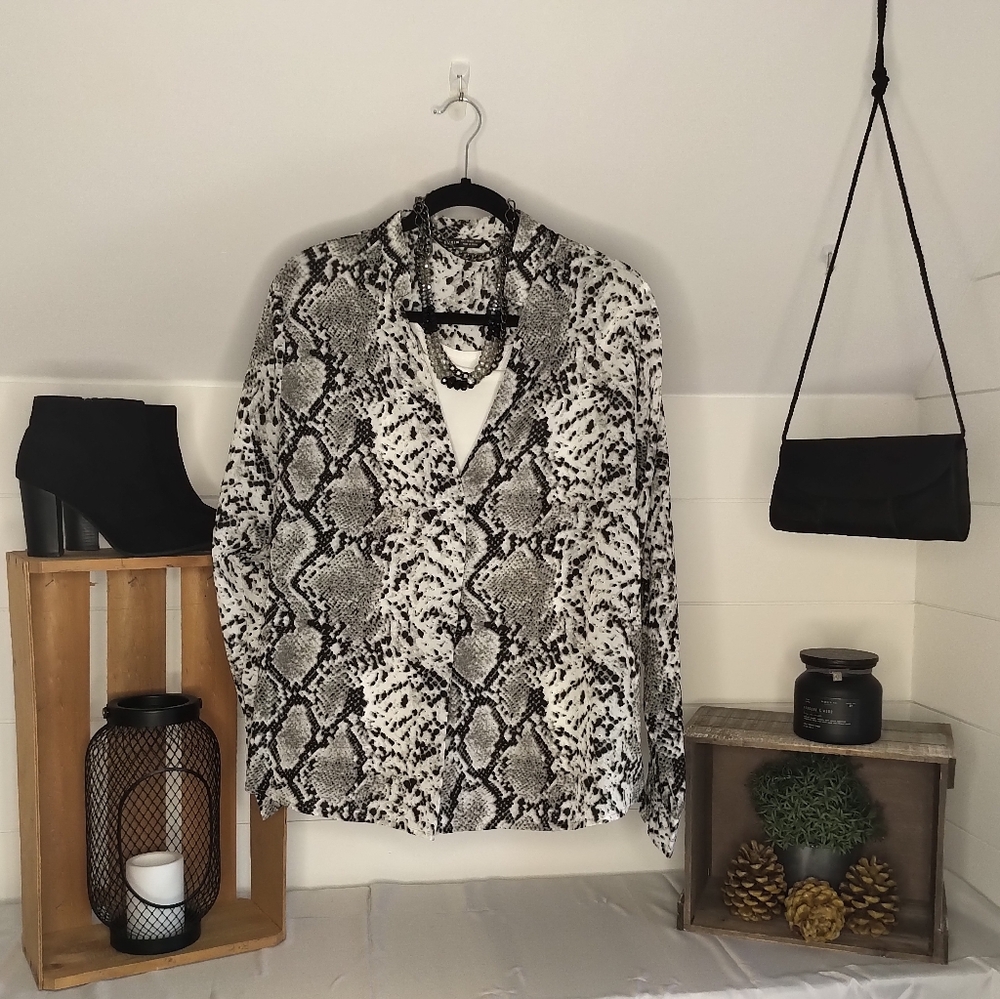 Shein Snakeskin Print Blouse Size 8/10